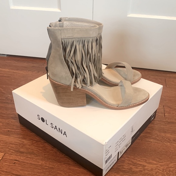 SOL SANA TOBI FRINGE HEEL - BEIGE size 39 - Picture 5 of 5